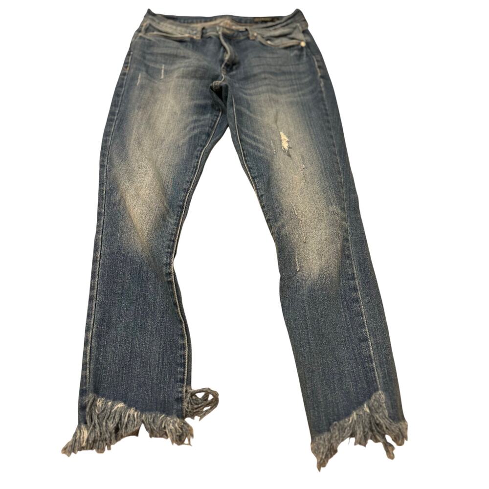 BlankNYC Distressed Skinny Jeans 28 Fringe Raw Hem